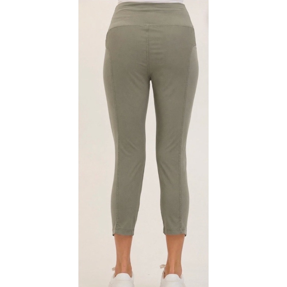 Wearables XCVI High Rise Jetter Crop Ruched Leggings Pant XL Olive Stretch NWT - Picture 9 of 9